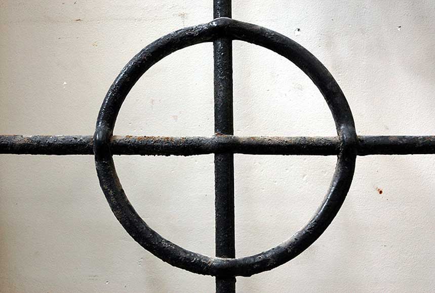 Pair of square wrought iron windows Pair of square wrought iron windows-3