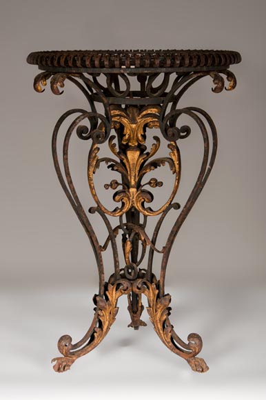 Louis XV style brazier in gilt wrought iron Louis XV style brazier in gilt wrought iron-0