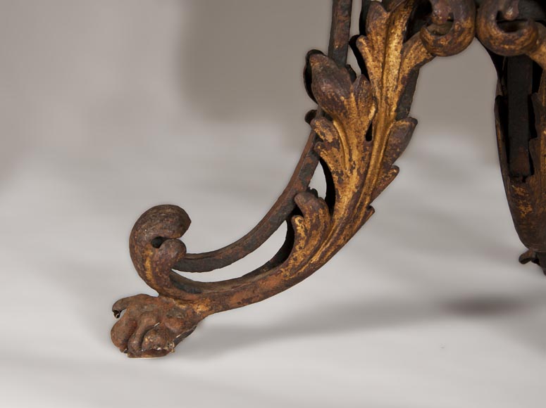 Louis XV style brazier in gilt wrought iron Louis XV style brazier in gilt wrought iron-6