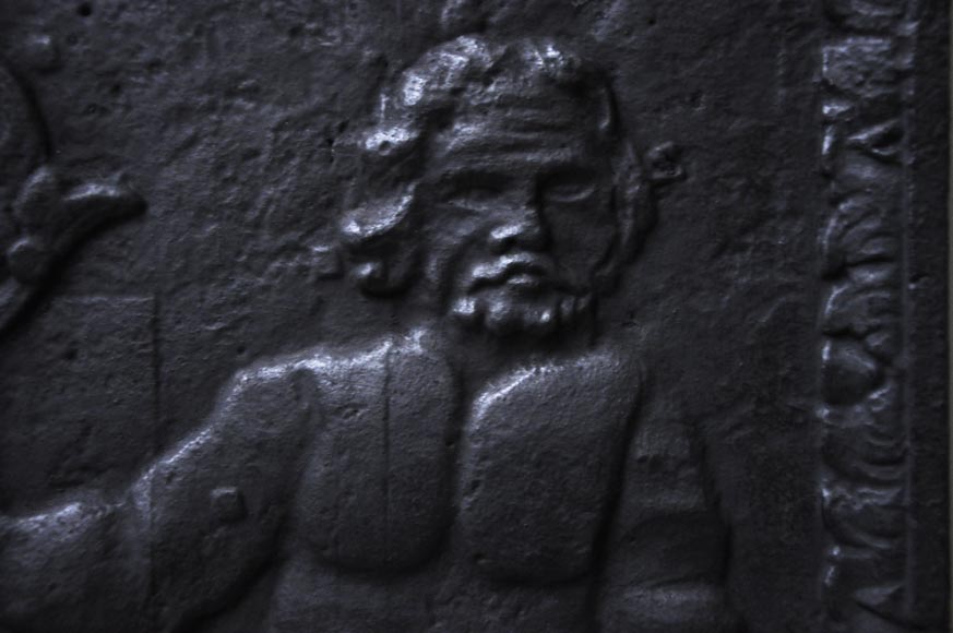 Antique cast iron fireback with Leopold the First, Duke of Lorraine, coat of arms Antique cast iron fireback with Leopold the First, Duke of Lorraine, coat of arms-3