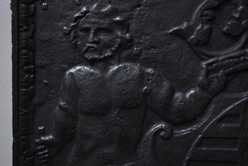 Antique cast iron fireback with Leopold the First, Duke of Lorraine, coat of arms Antique cast iron fireback with Leopold the First, Duke of Lorraine, coat of arms-4