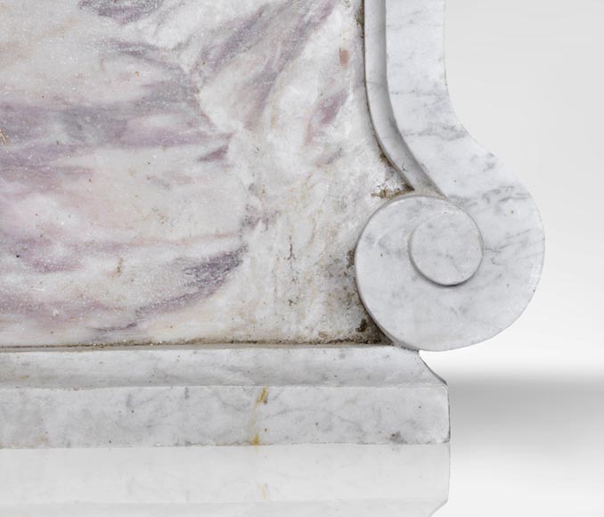 Fountain pediment in Carrara and Fleur de Pecher marbles Fountain pediment in Carrara and Fleur de Pecher marbles-3