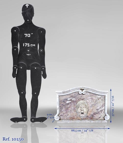 Fountain pediment in Carrara and Fleur de Pecher marbles Fountain pediment in Carrara and Fleur de Pecher marbles-6