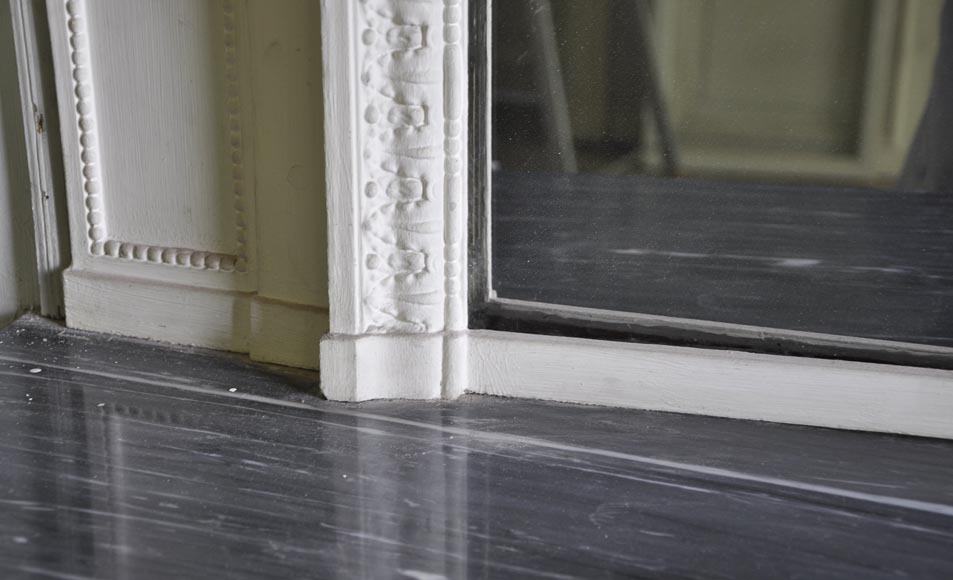 Large antique Louis XVI style overmantel mirror with mercury glass Large antique Louis XVI style overmantel mirror with mercury glass-4