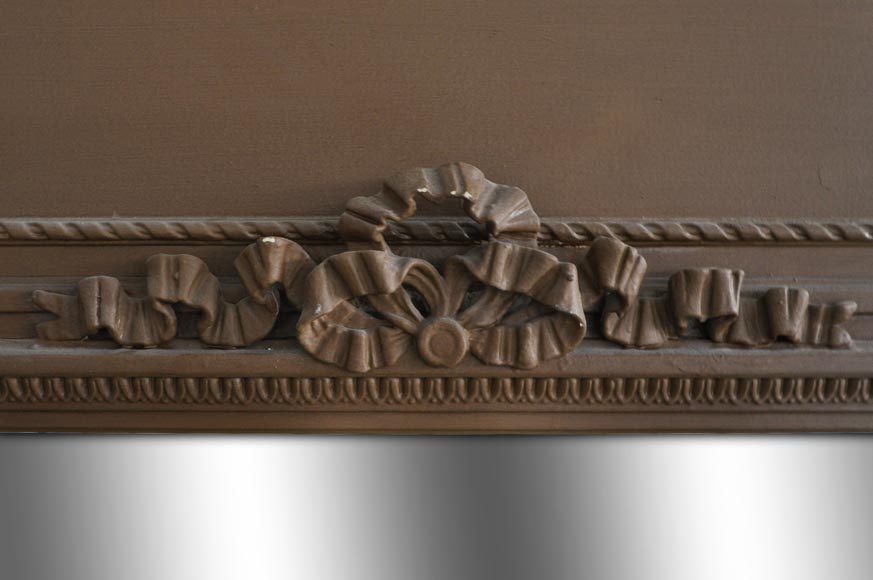 Antique Louis XVI overmantel ornamented with paterae and bow  Antique Louis XVI overmantel ornamented with paterae and bow -1