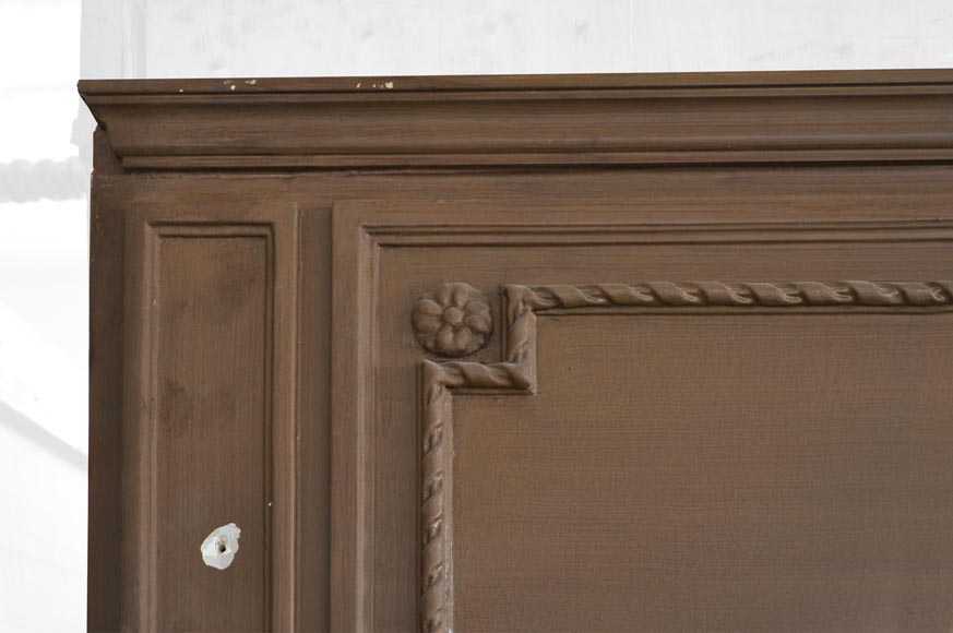 Antique Louis XVI overmantel ornamented with paterae and bow  Antique Louis XVI overmantel ornamented with paterae and bow -2