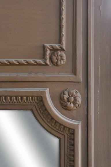 Antique Louis XVI overmantel ornamented with paterae and bow  Antique Louis XVI overmantel ornamented with paterae and bow -3