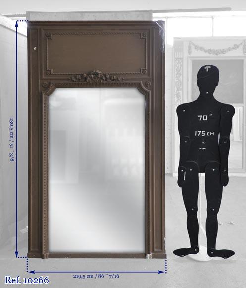 Antique Louis XVI overmantel ornamented with paterae and bow  Antique Louis XVI overmantel ornamented with paterae and bow -5