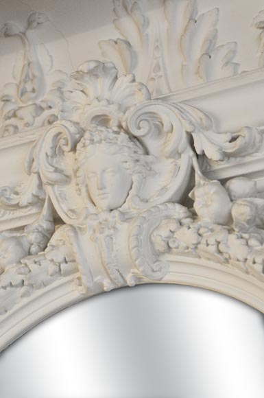 Antique Napoléon III overmantel embellished with a woman's face Antique Napoléon III overmantel embellished with a woman's face-6