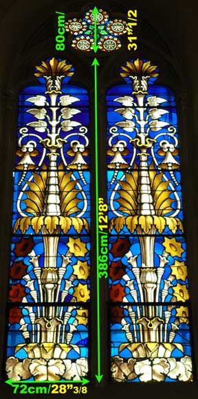 Stained glass windows with floral designs  Stained glass windows with floral designs -8