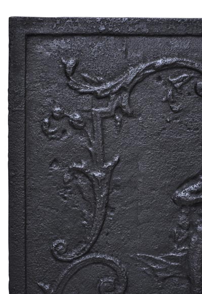 Antique 19th century fireback with male figure in a Greek style Antique 19th century fireback with male figure in a Greek style-3