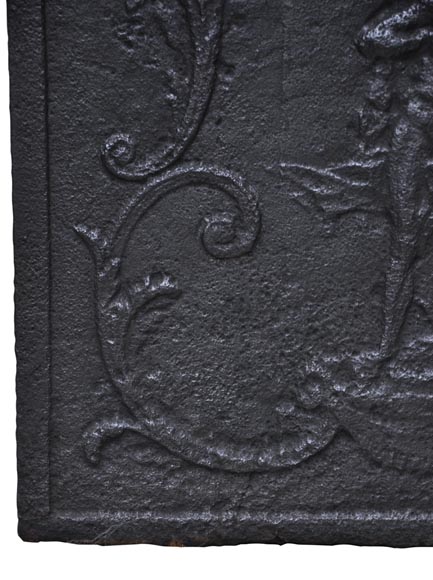 Antique 19th century fireback with male figure in a Greek style Antique 19th century fireback with male figure in a Greek style-4