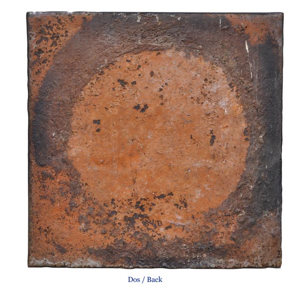 Antique 19th century fireback with male figure in a Greek style Antique 19th century fireback with male figure in a Greek style-5