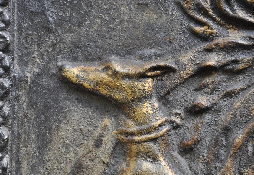 Important antique fireback with Jean Bouhier de Savigny coat of arms, first half of the 18th century Important antique fireback with Jean Bouhier de Savigny coat of arms, first half of the 18th century-4