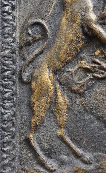 Important antique fireback with Jean Bouhier de Savigny coat of arms, first half of the 18th century Important antique fireback with Jean Bouhier de Savigny coat of arms, first half of the 18th century-6