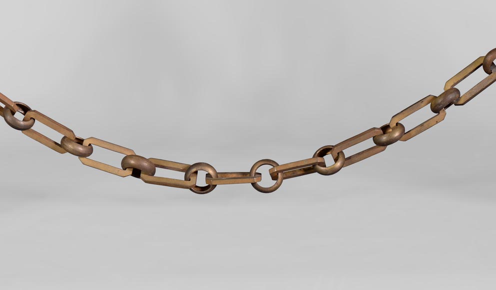 Antique Empire style pair of andirons with Sphinxes, gilt bronze and brown patina bronze Antique Empire style pair of andirons with Sphinxes, gilt bronze and brown patina bronze-7