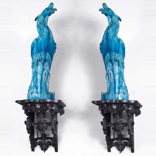 Eugène-Frédéric PIAT (1827-1903) - Pair of Japanese wall brackets, a similar model of which belonged to Sarah Bernhardt