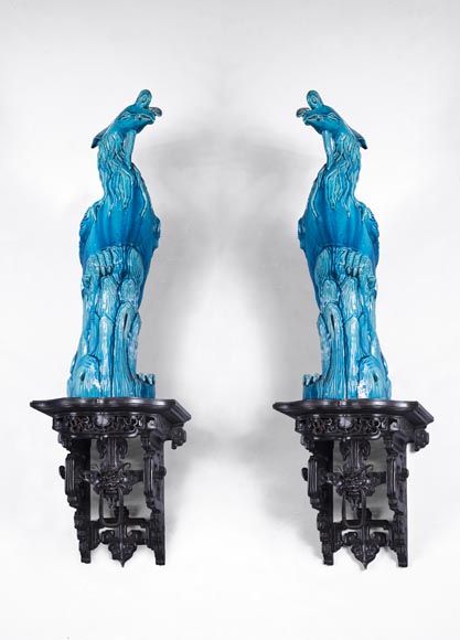 Eugène-Frédéric PIAT (1827-1903) - Pair of Japanese wall brackets, a similar model of which belonged to Sarah Bernhardt Eugène-Frédéric PIAT (1827-1903) - Pair of Japanese wall brackets, a similar model of which belonged to Sarah Bernhardt-0