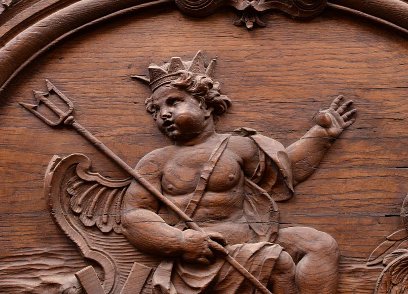 Louis XV style wood overmantel, late 19th century Louis XV style wood overmantel, late 19th century-3