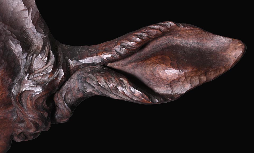 STEINER Hermann (1878-1963) faun mask in carved wood and ibex horns STEINER Hermann (1878-1963) faun mask in carved wood and ibex horns-4