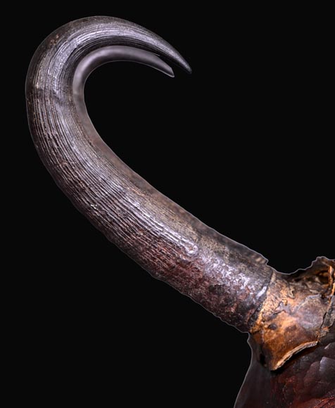 STEINER Hermann (1878-1963) faun mask in carved wood and ibex horns STEINER Hermann (1878-1963) faun mask in carved wood and ibex horns-5