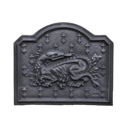 Cast iron fireback with the Salamander of King Francis Ist