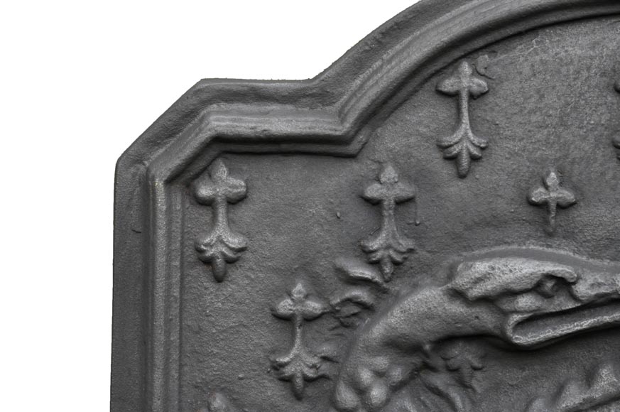 Cast iron fireback with the Salamander of King Francis Ist Cast iron fireback with the Salamander of King Francis Ist-2