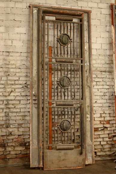 POILLERAT Gilbert - Art Deco pair of doors and window railing, wrought iron and bronze, 1936 POILLERAT Gilbert - Art Deco pair of doors and window railing, wrought iron and bronze, 1936-1