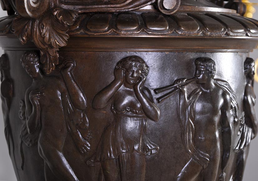 Important Napoléon III style double side clock in statuary marble and bronze Important Napoléon III style double side clock in statuary marble and bronze-4