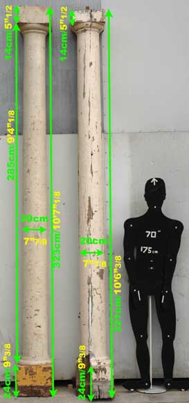 Pair of 18th century wood columns Pair of 18th century wood columns-6