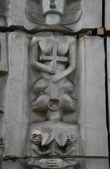 Set of ethnic style monumental decorative elements in plaster, 20th century Set of ethnic style monumental decorative elements in plaster, 20th century-8