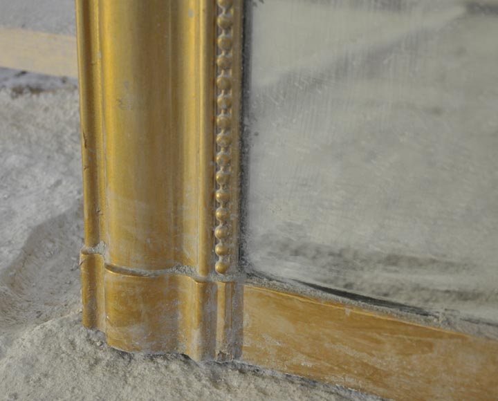 Antique small Louis XV style overmantel pierglass with pearls Antique small Louis XV style overmantel pierglass with pearls-4