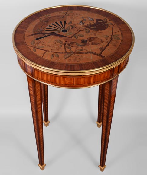 Pierre-Ferdinand DUVINAGE (1823-1876) - Pedestal table with Japanese decoration of   Pierre-Ferdinand DUVINAGE (1823-1876) - Pedestal table with Japanese decoration of