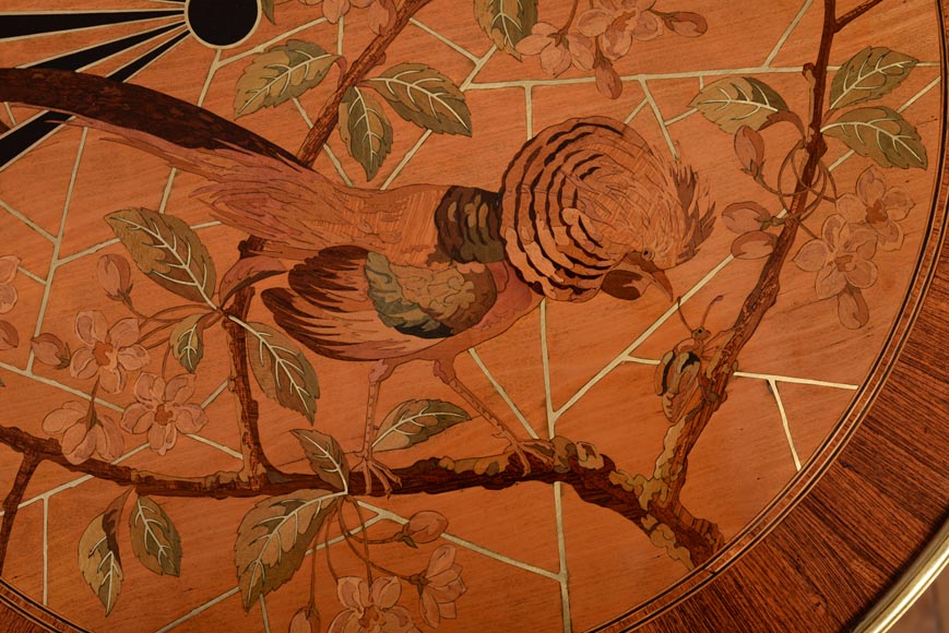 Pierre-Ferdinand DUVINAGE (1823-1876) - Pedestal table with Japanese decoration of   Pierre-Ferdinand DUVINAGE (1823-1876) - Pedestal table with Japanese decoration of