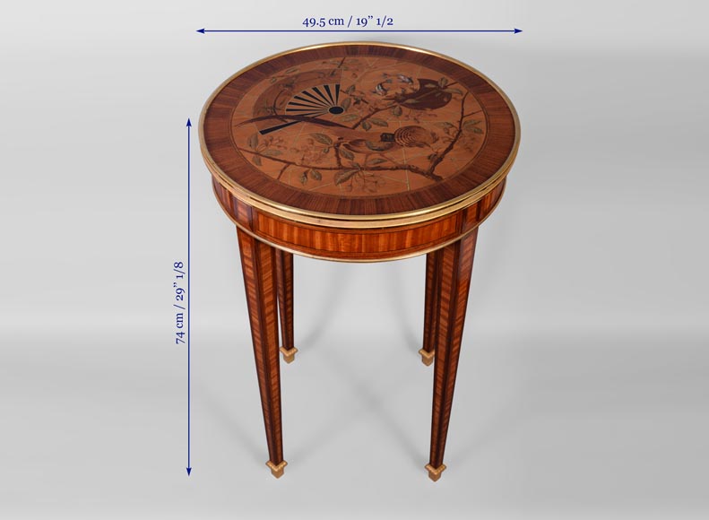 Pierre-Ferdinand DUVINAGE (1823-1876) - Pedestal table with Japanese decoration of   Pierre-Ferdinand DUVINAGE (1823-1876) - Pedestal table with Japanese decoration of