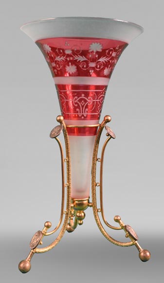 BACCARAT, Pair of Mounted Vases, circa 1878 BACCARAT, Pair of Mounted Vases, circa 1878-1
