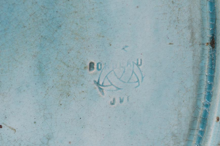 MANUFACTURE JULES VIEILLARD & CIE - Glazed ceramic dish with a parrot partitioned decoration MANUFACTURE JULES VIEILLARD & CIE - Glazed ceramic dish with a parrot partitioned decoration-4