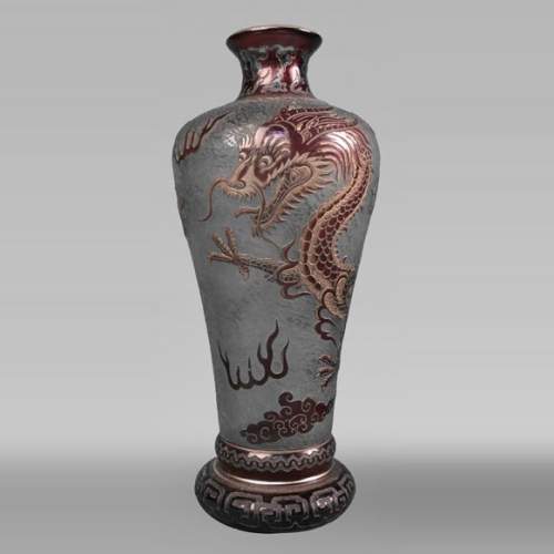 Cristallerie Saint-Louis, Vase with dragon, before 1900