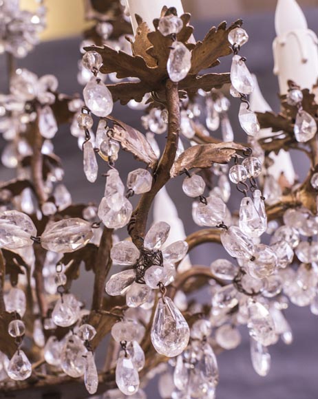 Louis XV style cage chandelier in rock crystal and gilded metal Louis XV style cage chandelier in rock crystal and gilded metal-7