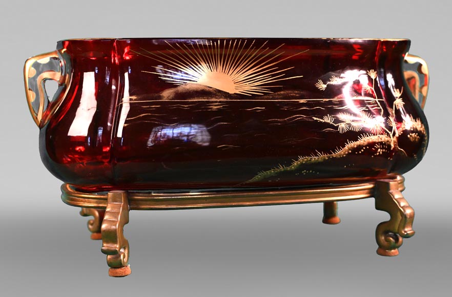 BACCARAT, Garniture with Japanese landscape, circa 1880 BACCARAT, Garniture with Japanese landscape, circa 1880-4