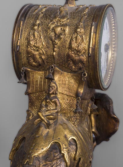 Christophe FRATIN (1801-1864) rare Asian elephant clock, in gilded and patinated bronze Christophe FRATIN (1801-1864) rare Asian elephant clock, in gilded and patinated bronze-3