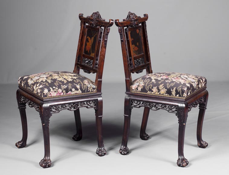 Pair of chairs inspired by the Far East Pair of chairs inspired by the Far East-1