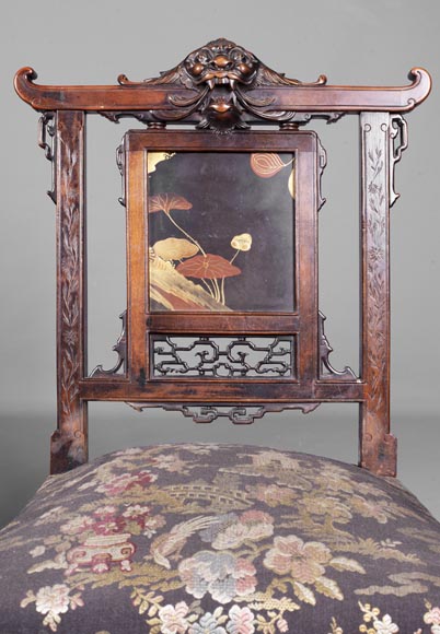 Pair of chairs inspired by the Far East Pair of chairs inspired by the Far East-3