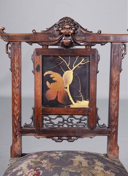 Pair of chairs inspired by the Far East Pair of chairs inspired by the Far East-5