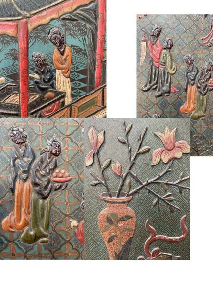 Pair of Chinese screens Pair of Chinese screens-6