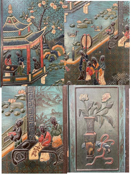 Pair of Chinese screens Pair of Chinese screens-20