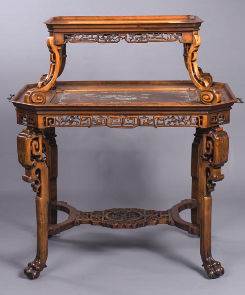 Japanese style tea table with mother-of-pearl inlays Japanese style tea table with mother-of-pearl inlays-0