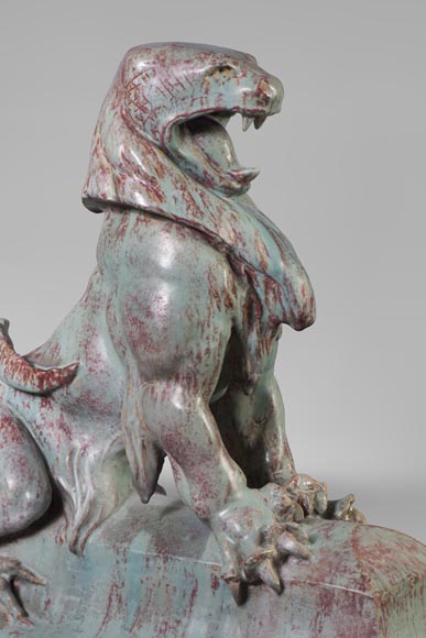 Emmanuel FREMIET (1824-1910) et Emile MÜLLER ET CIE The Eagle and The Lizard, ridge tiles after the sculpture of the Château of Pierrefonds Emmanuel FREMIET (1824-1910) et Emile MÜLLER ET CIE The Eagle and The Lizard, ridge tiles after the sculpture of the Château of Pierrefonds-2