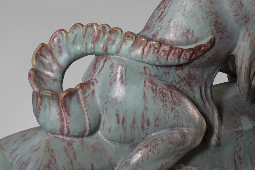 Emmanuel FREMIET (1824-1910) et Emile MÜLLER ET CIE The Eagle and The Lizard, ridge tiles after the sculpture of the Château of Pierrefonds Emmanuel FREMIET (1824-1910) et Emile MÜLLER ET CIE The Eagle and The Lizard, ridge tiles after the sculpture of the Château of Pierrefonds-4