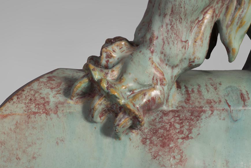 Emmanuel FREMIET (1824-1910) et Emile MÜLLER ET CIE The Eagle and The Lizard, ridge tiles after the sculpture of the Château of Pierrefonds Emmanuel FREMIET (1824-1910) et Emile MÜLLER ET CIE The Eagle and The Lizard, ridge tiles after the sculpture of the Château of Pierrefonds-11